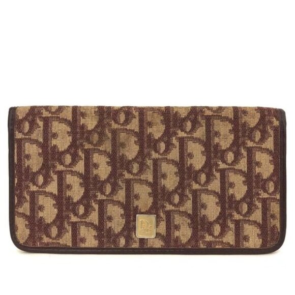 Christian Dior Oblique Trotter Canvas Leather Long Bifold Wallet/7BB1412